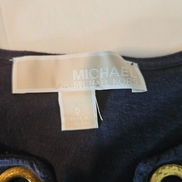 MICHAEL Michael Kors Navy Blue V-Neck Tee - Picture 6 of 8